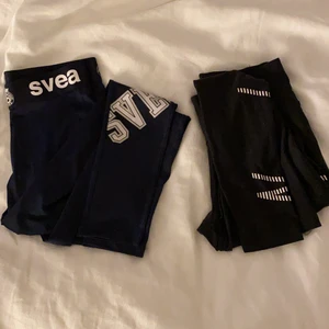 Träningstights  - Svarta från Nike 130 kr strl S och marinblå från Svea 100kr strl S