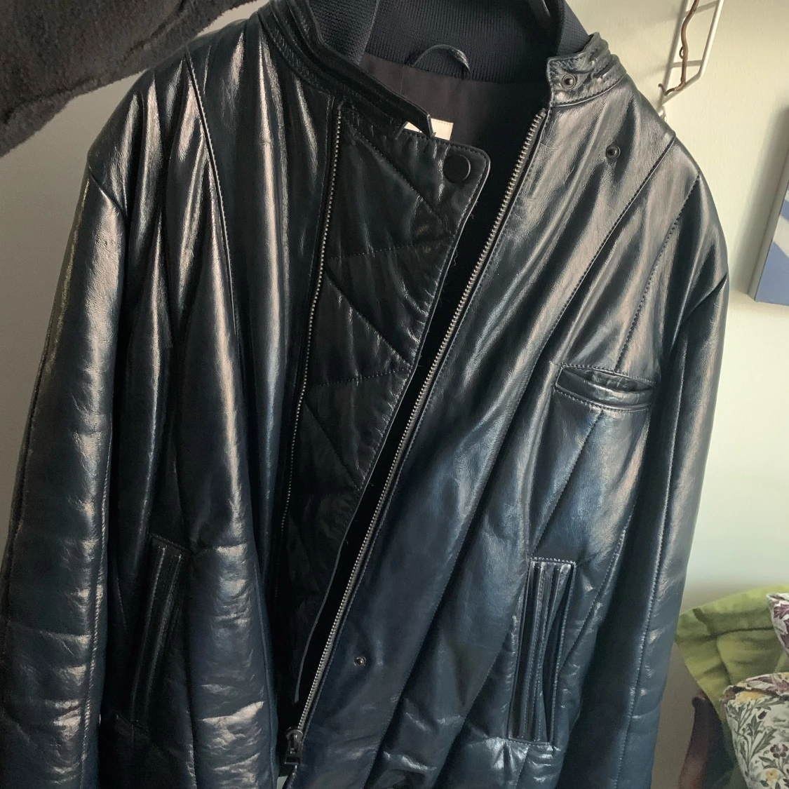 H&M Studio läderjacka strl 36