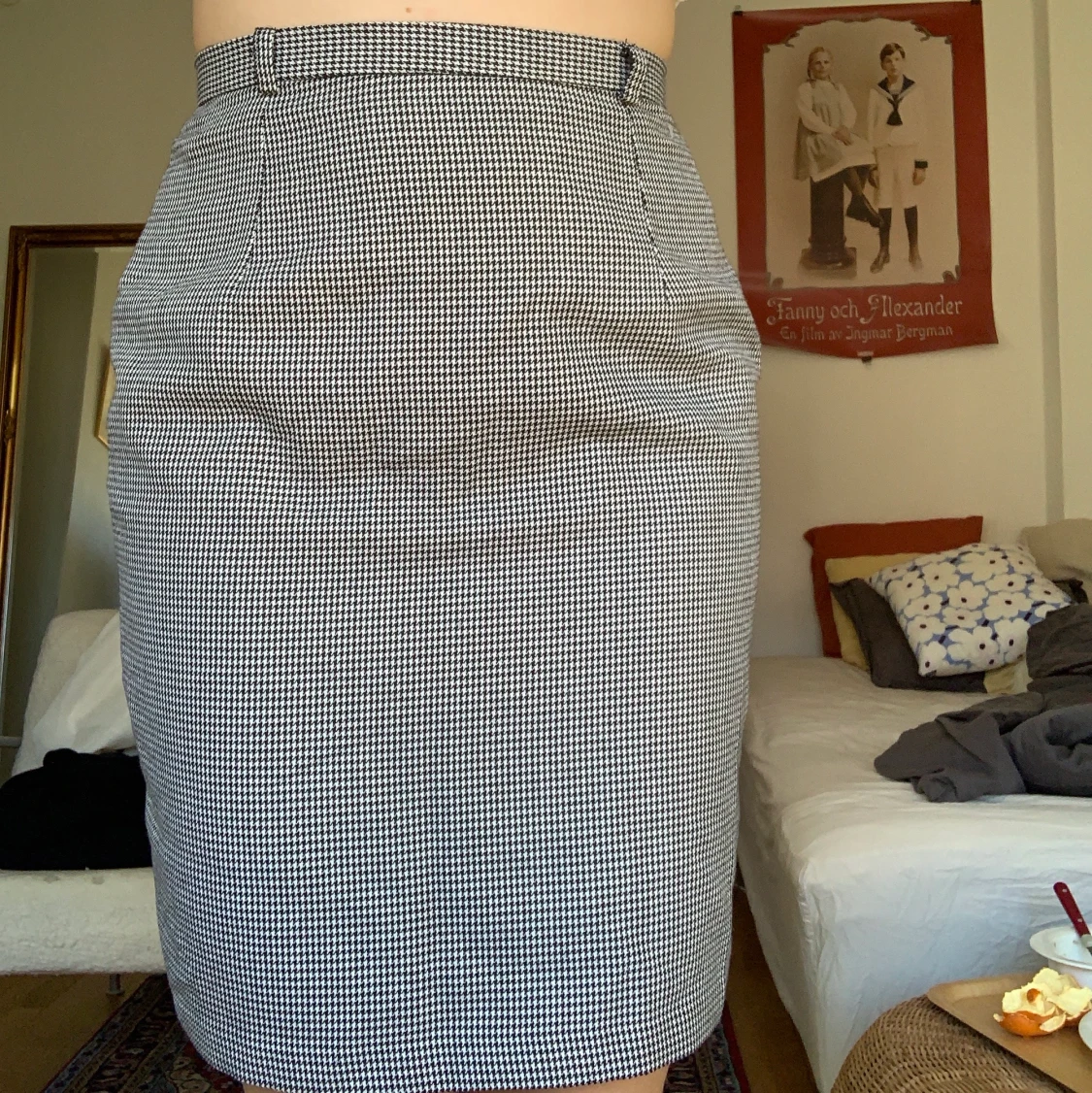 Mini skirt, hundtandsmönstrad kjol
