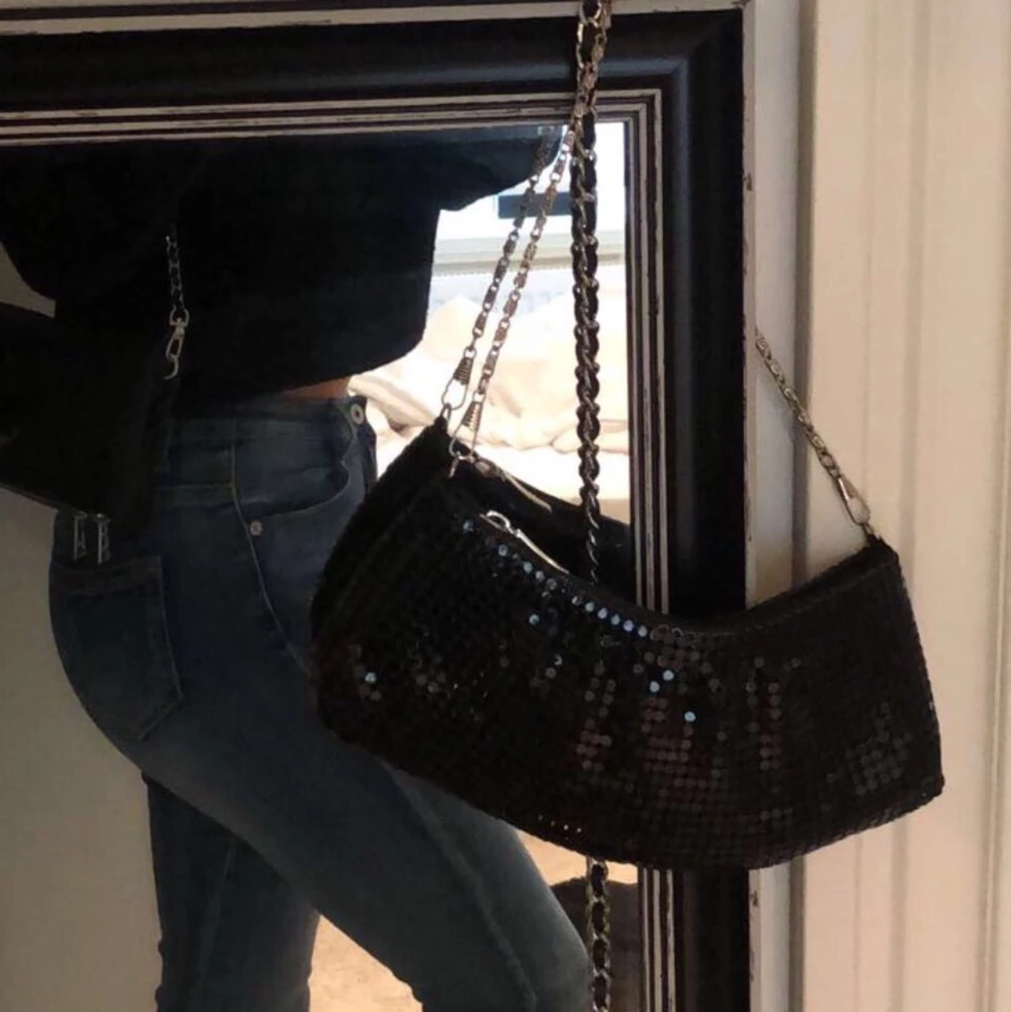 Glittrig fäst väska  - 90