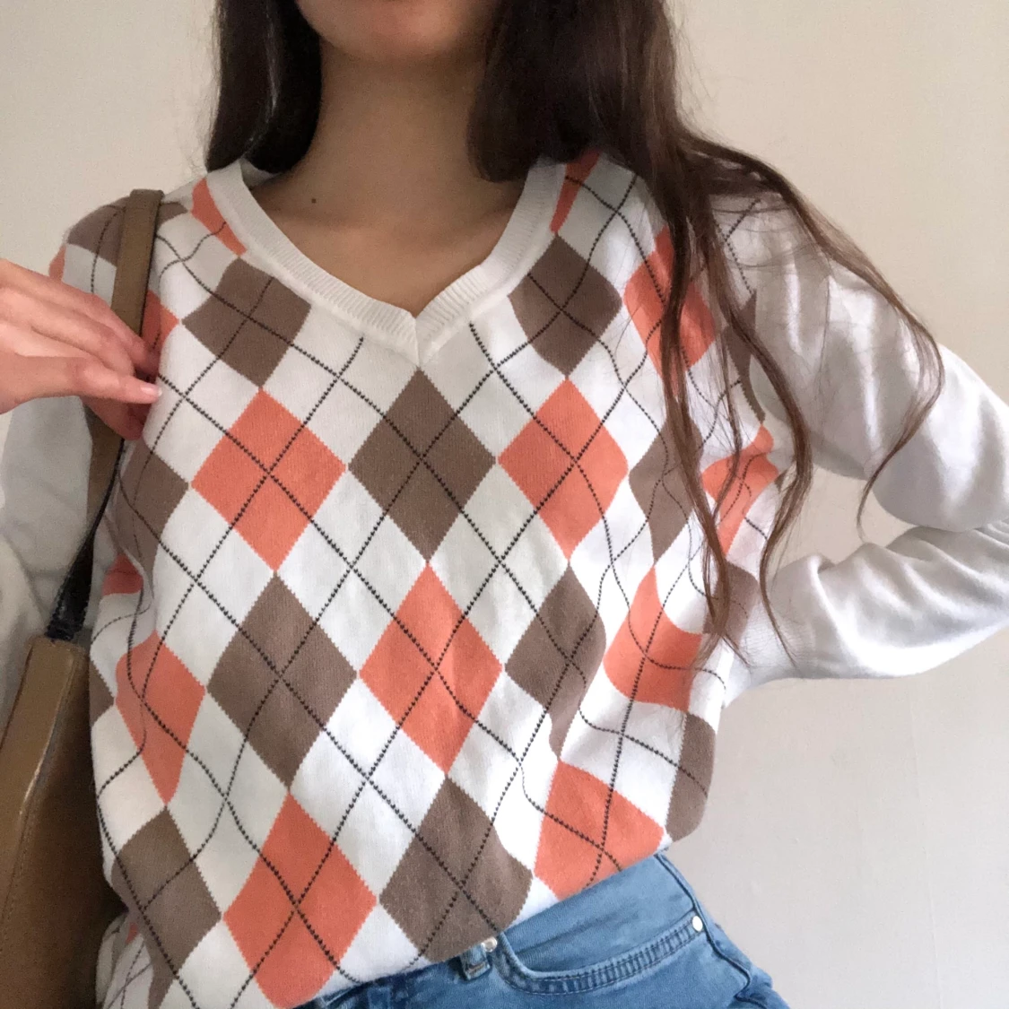 90’s Sweater Peach- och Chokladfärgad - 90
