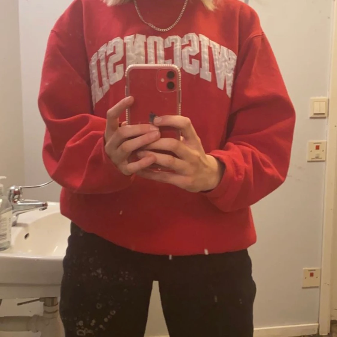 Röd sweatshirt - 90