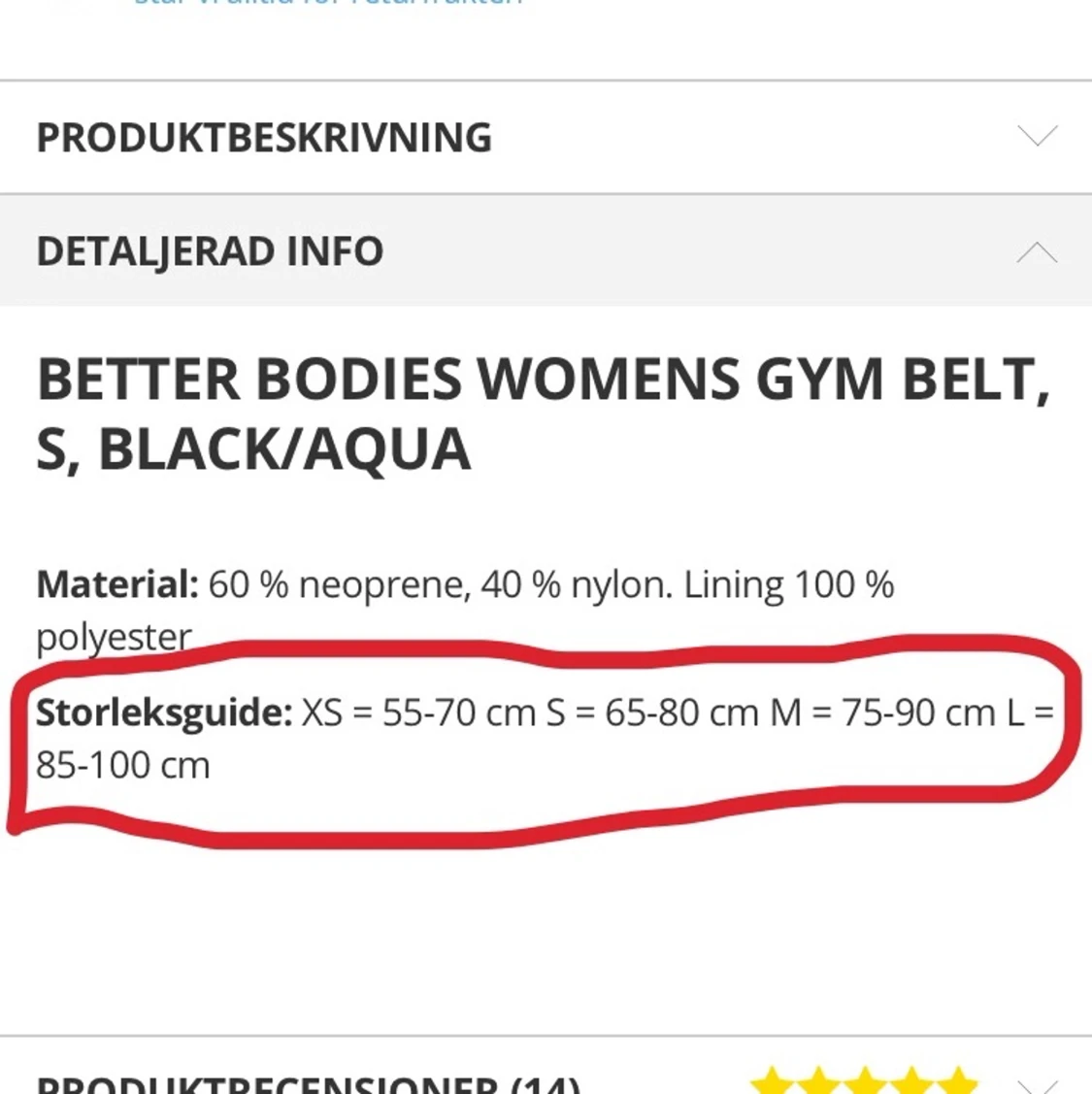 Bälte Better Bodies storlek M - 90