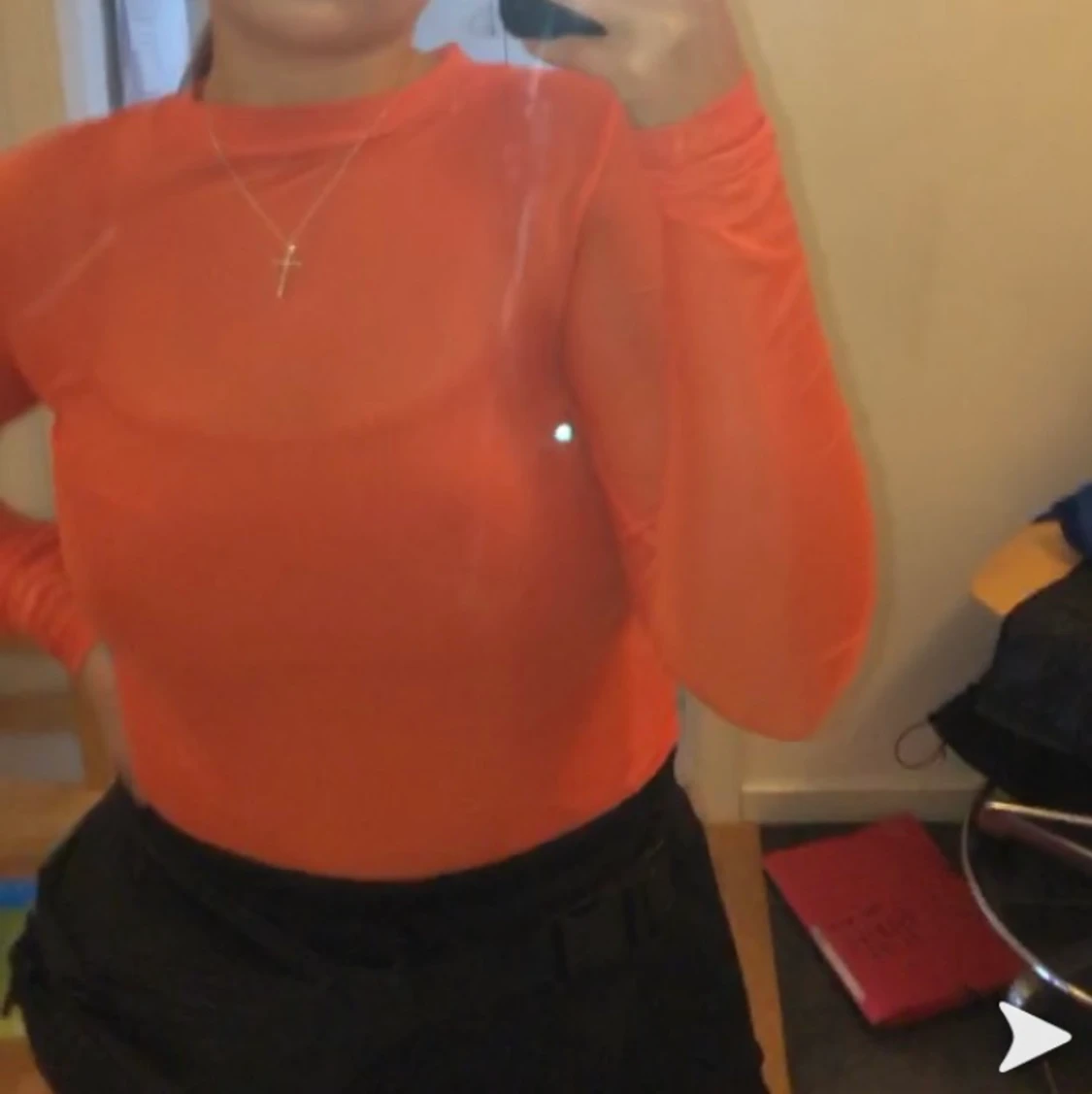 Orange Mesh top
