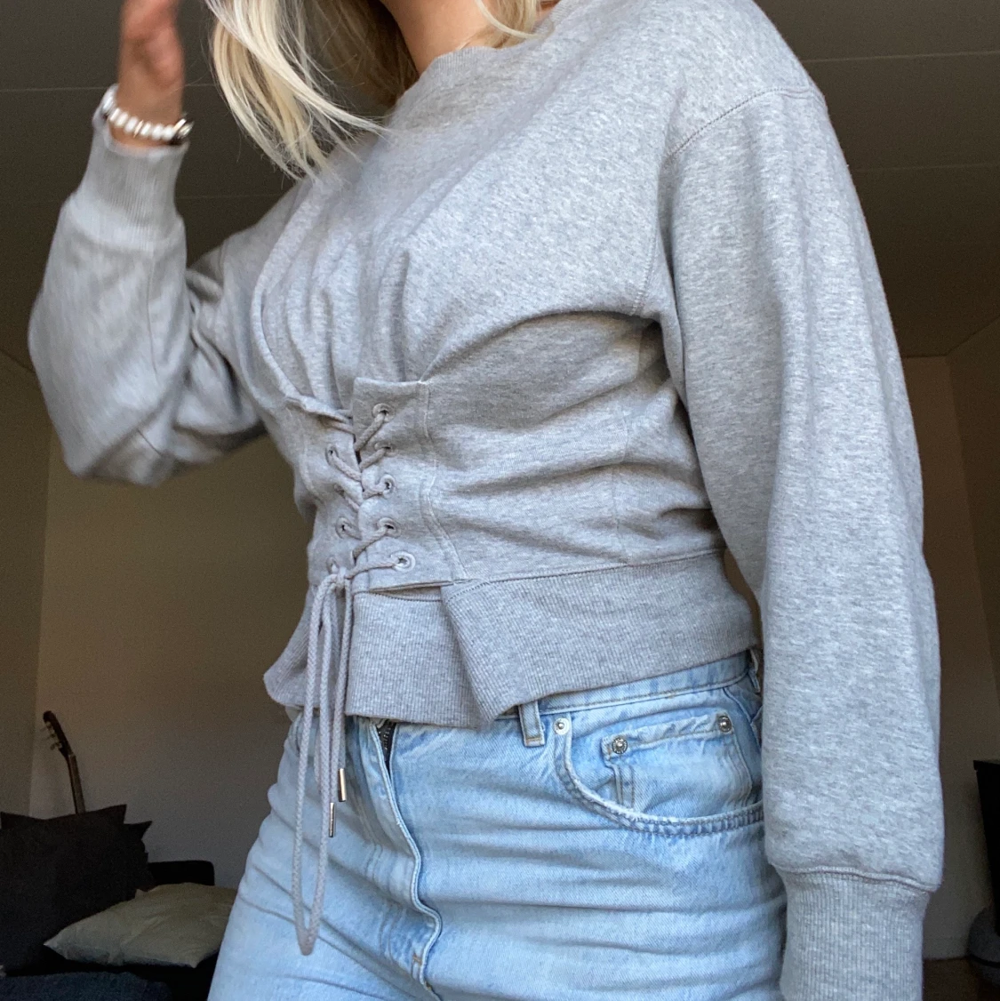 Collegetröja med knytning - 90