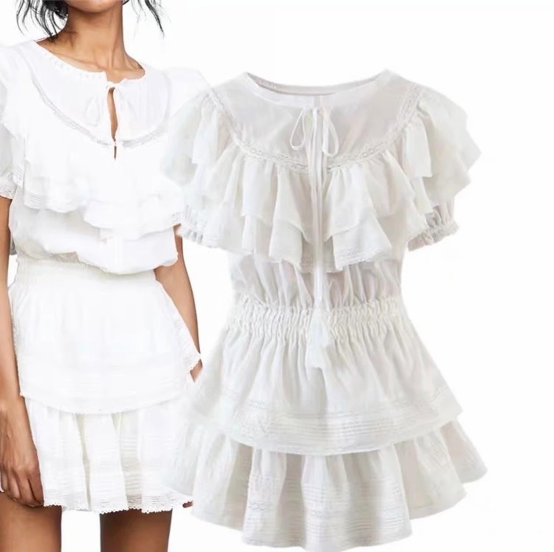 Vit sommar klänning  - 90