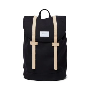 Sandqvist ryggsäck Stig - NY oanvänd med tags! Sandqvist ryggsäck Stig i svart med ljusbeiga straps. Finns laptop ficka i väskan. Köpt för 1300kr.