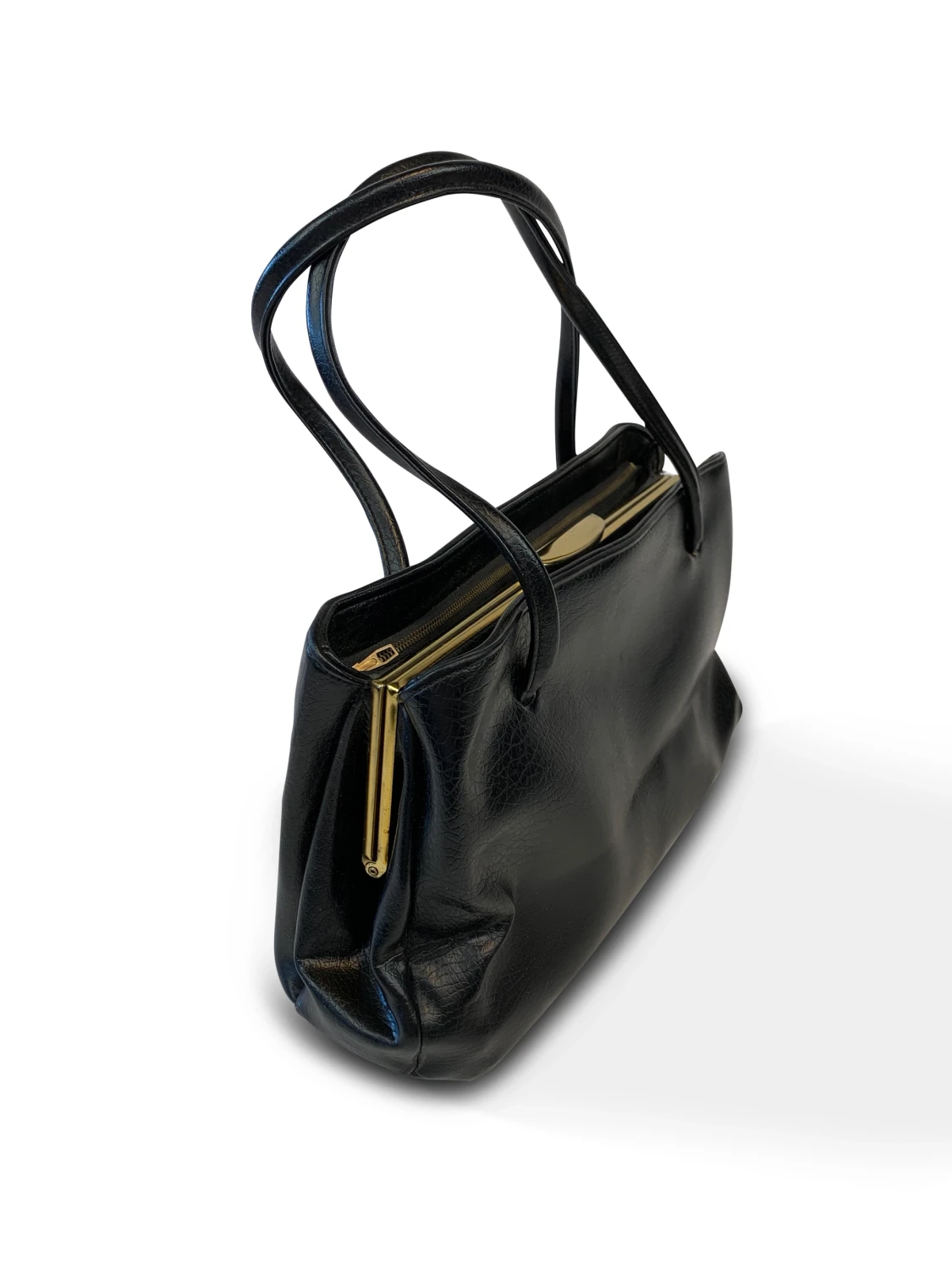 50's Flat Grain Leather Handbag - 90