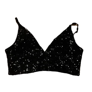 Svart topp - Super söt svart glittrig topp💗 aldrig använd. Står storlek M men sitter bra på mig som egentligen har S💗 gratis frakt!
