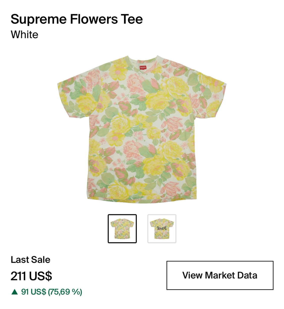 Supreme Flower Tee White *NY* - 90