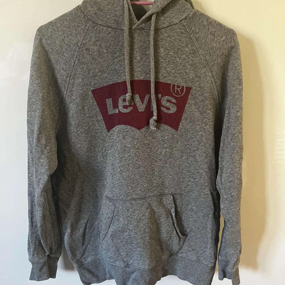 Stor levi’s hoodie äkta använt mycket men är i fint shick . Hoodies.