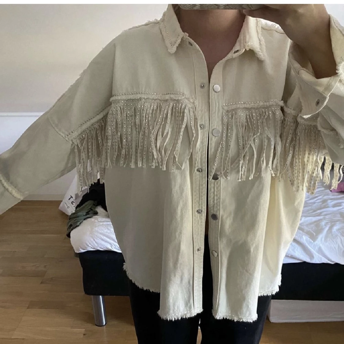Jeansjacka med fransar - 90