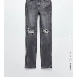 Gråa jeans från zara , super fina, använt en  del men ändå bra skick skriv för fler bilder❤️köpt för 359