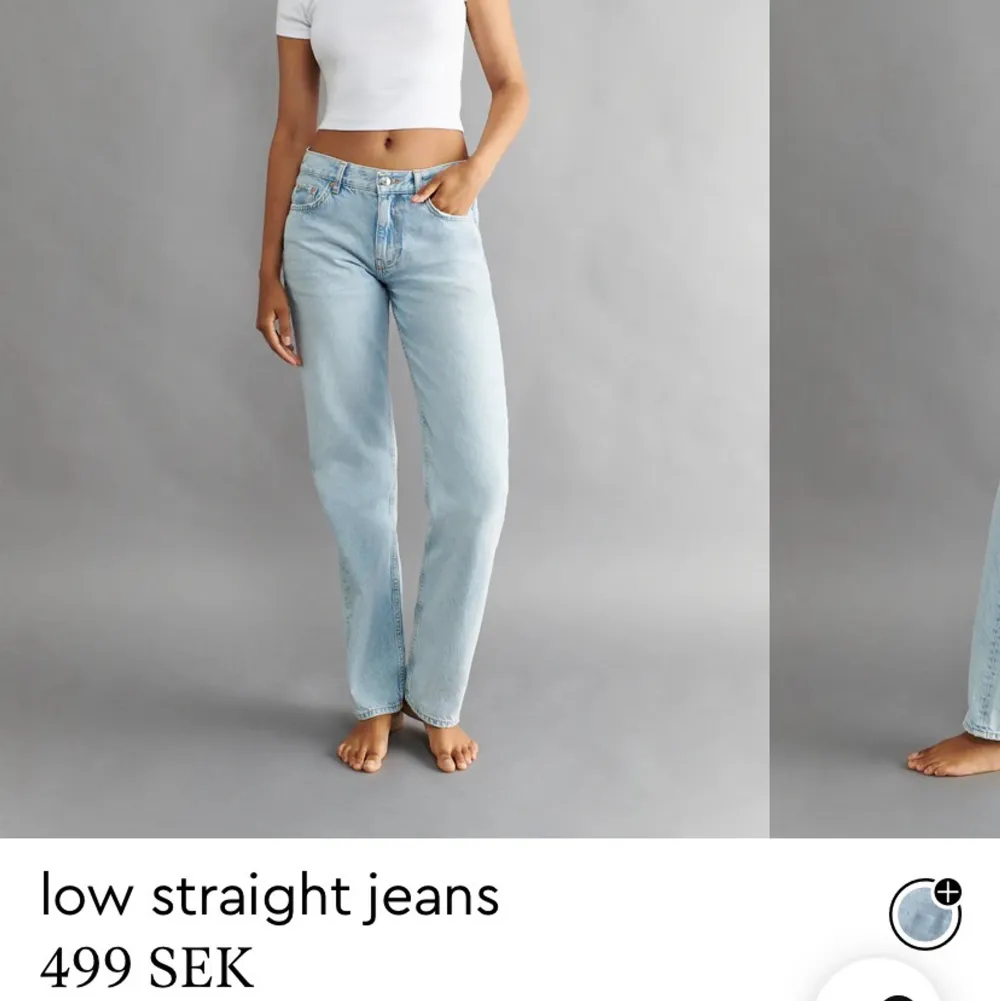säljer dessa sparsamt använda lågmidjade jeansen från ginatricot för att de tyvärr inte passar mig längre. köptes i juli och är i bra kvalitet. jag är 173 och de passar mig jättebra i längden.  innerbenslängd: 82 cm köparen står för frakten <3. Jeans & Byxor.