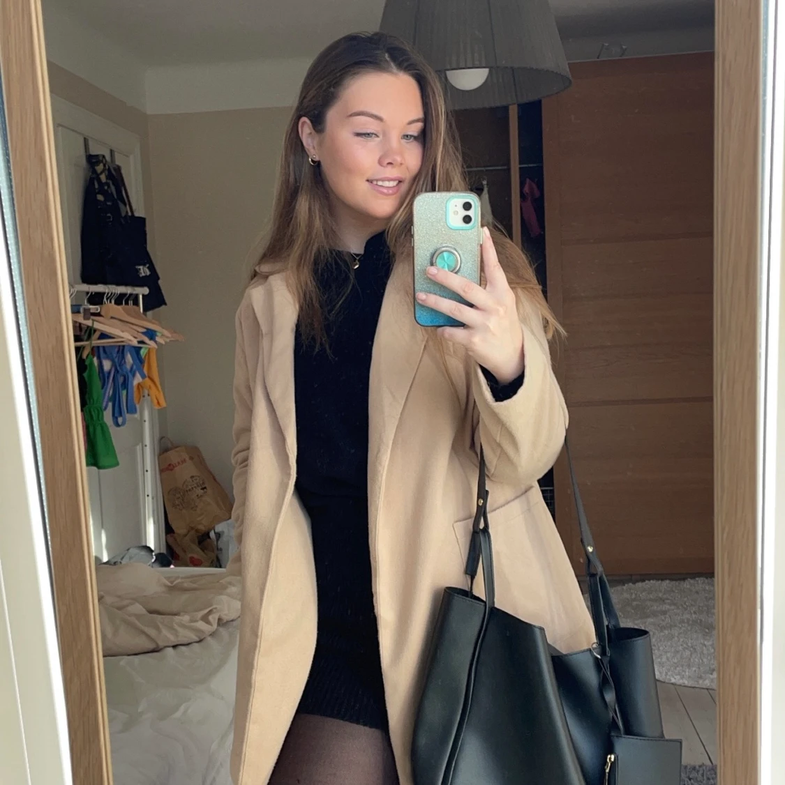 Lång beige kappa - 90