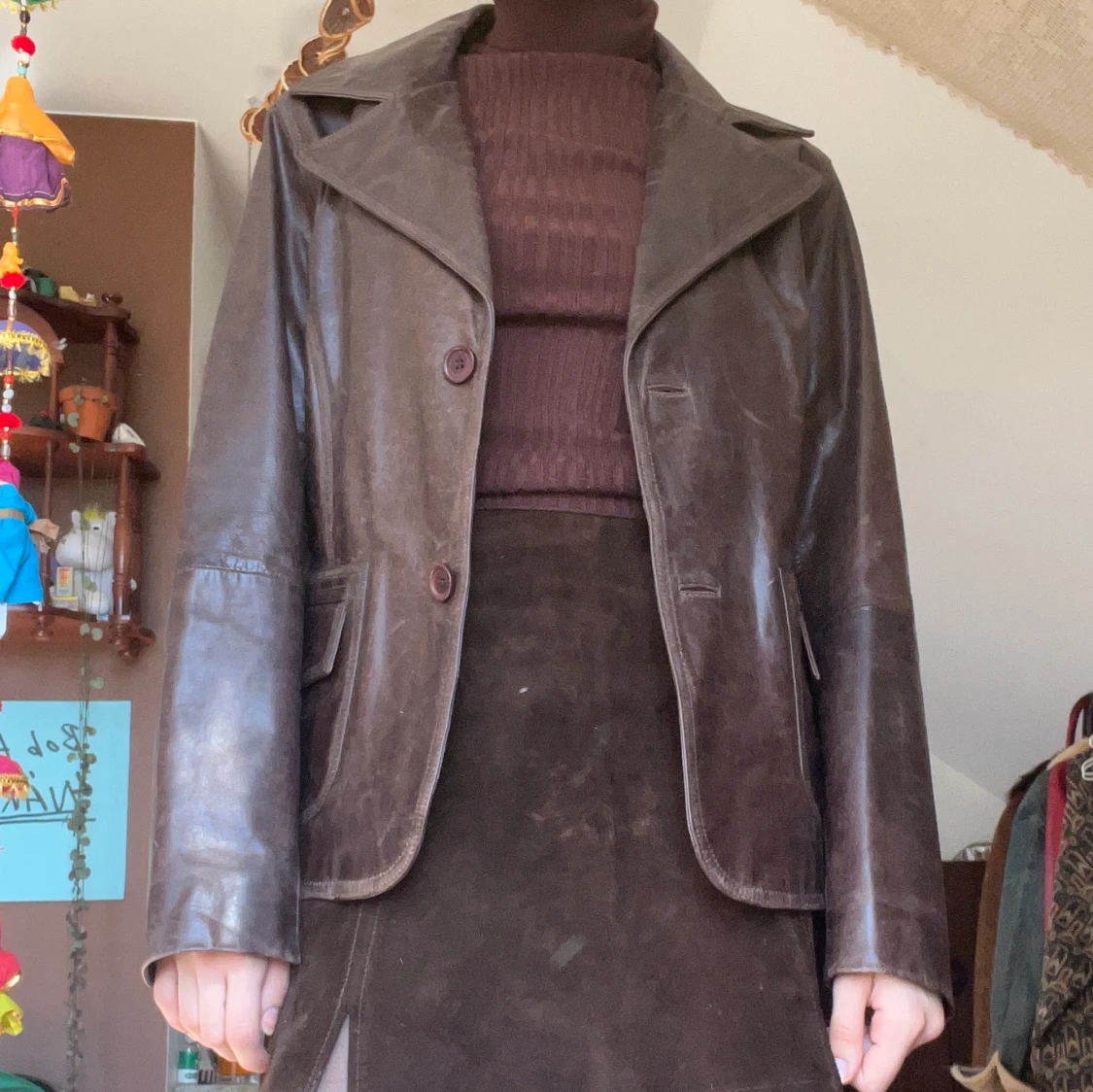 Brun skinjacka - 90