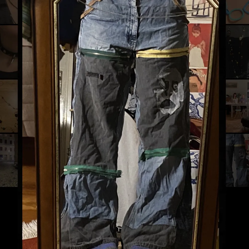 Patchwork liknande byxor jag gjort av tre olika jeans. Spenderat väldigt mycket tid på dem men dem men de är inte helt min stil längre.. Jeans & Byxor.