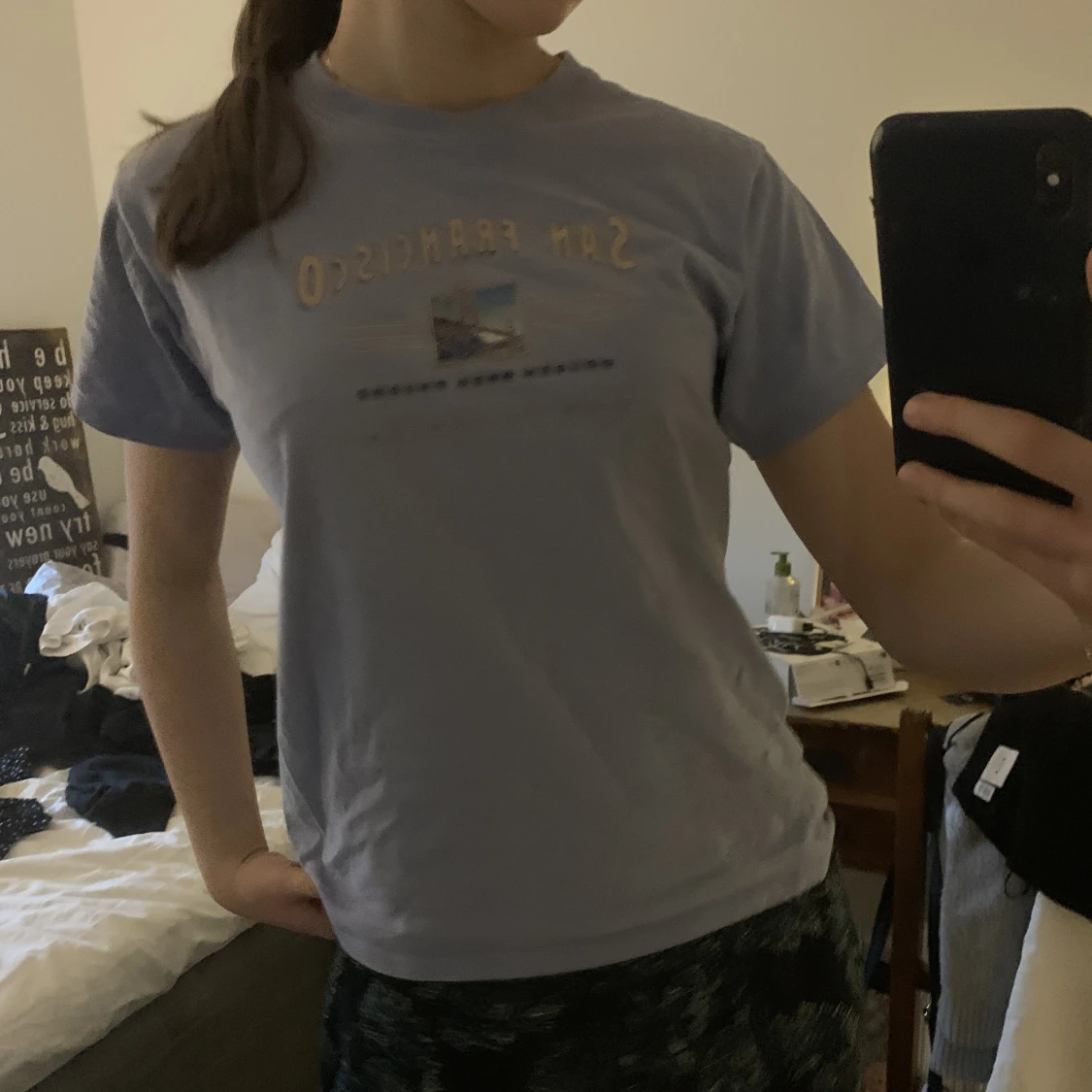 Ljusblå t-shirt - 90