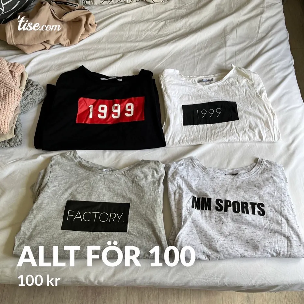 4 st t-shirts i storleken S/M.  ALLA FÖR 100:- (+ frakt 66:-). T-shirts.