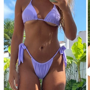 AK bikinis - Finns i både lila och orange, aldrig använda endast topparna som är testade. Lila är i storlek M, underdelen på den orangea är i M och toppen på orangea är strl L. Små i storleken 160kr/del