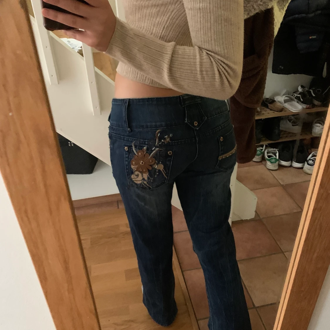 Lågmidjade utvsvängda jeans - 90