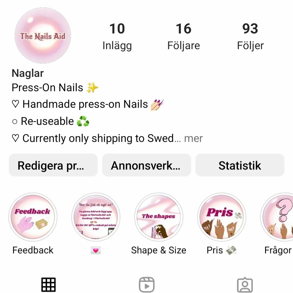 Heej fina! 💅🏻 vill du ha supersnygga press-on naglar i olika designs? eller varför inte skapa dina egna? Följ @TheNailsAid På instagram! jag kommer att lägga ut några naglar här men ni hittar mer på insta!   passa på, bra kvalite o billigt! 🎀💗💅🏻. Övrigt.