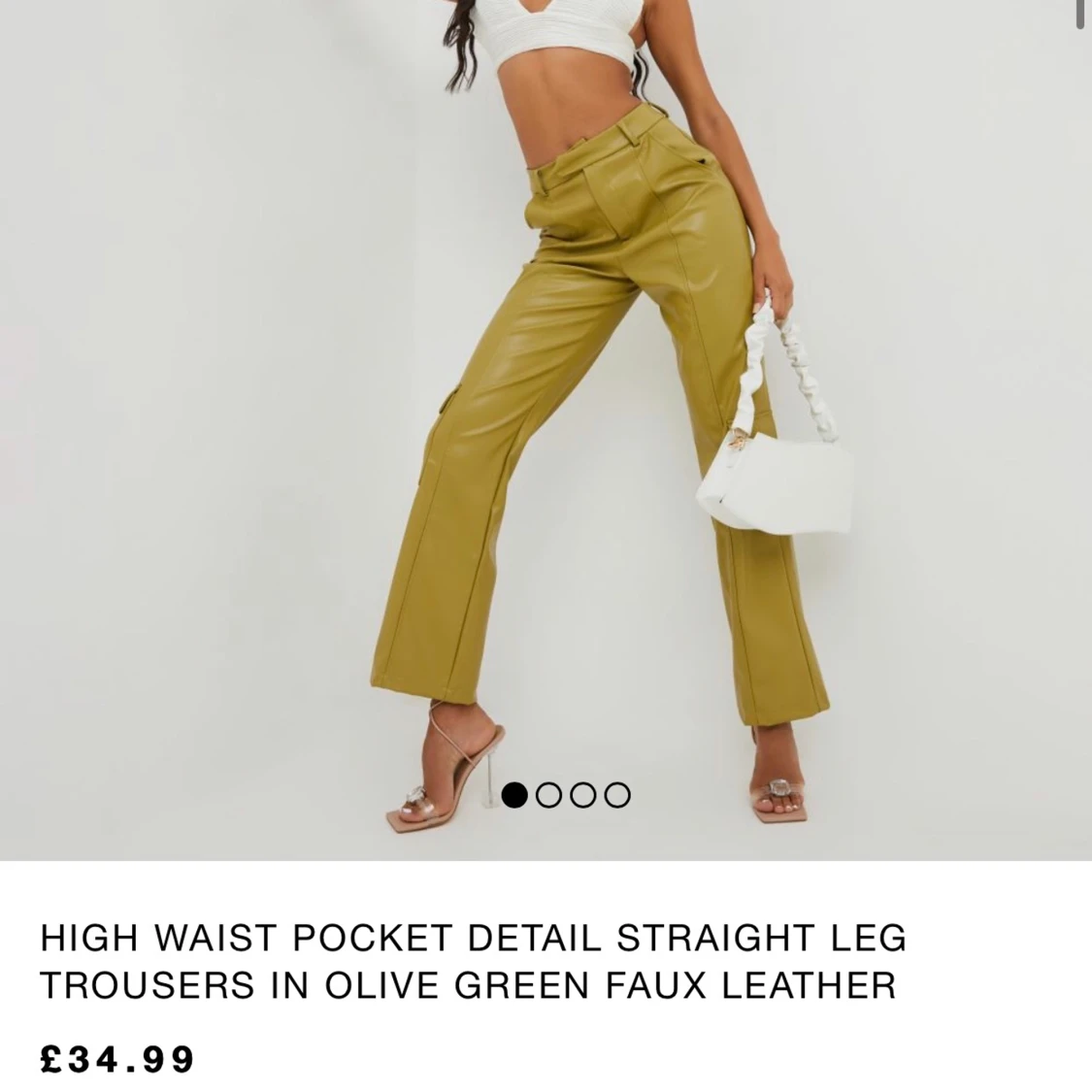 Olive green leather trousers