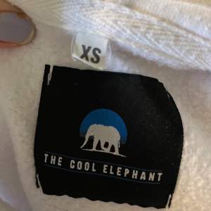 En vit hoodie från the cool elephant med rosa tryck och ficka på framsidan och helt vit baksida, använt några gånger. Köparen står för frakten! 