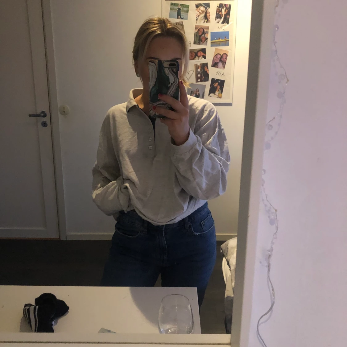 Oversized långärmad piké  - 90