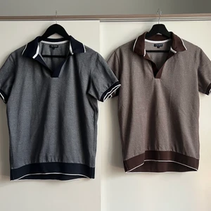 Gutteridge Piké  - Två fina pikéer som köptes i Rom, så väldigt originella. Måste tyvärr sälja då jag vuxit ur dem. Den blåa är i strl M och den bruna i strl S men sitter nästan likadant, om den ena passar så passar den andra. 