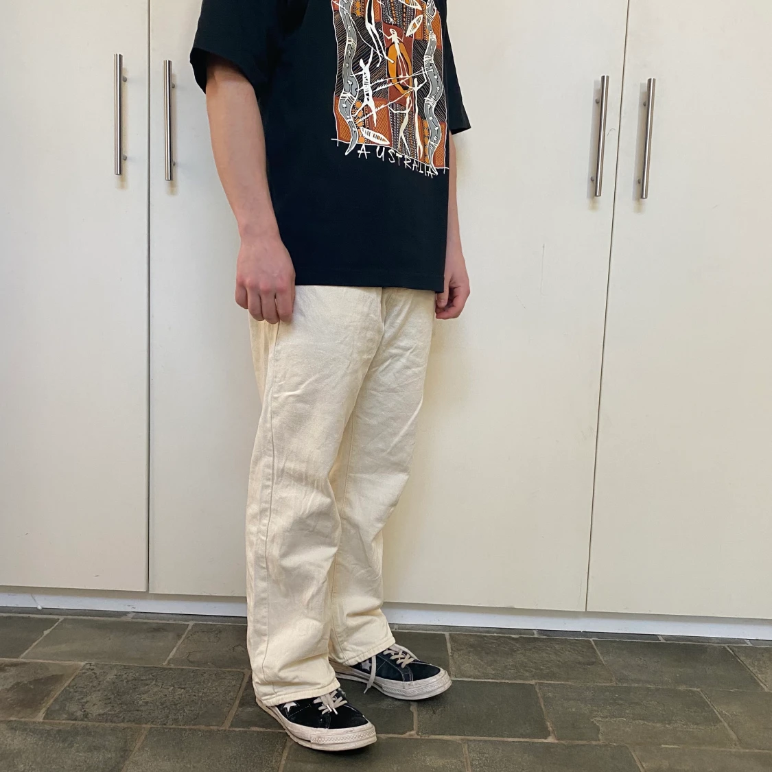 Krämvita jeans - 90