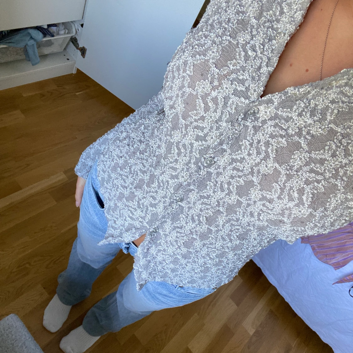 Unik blus med silvriga detaljer💖 - 90