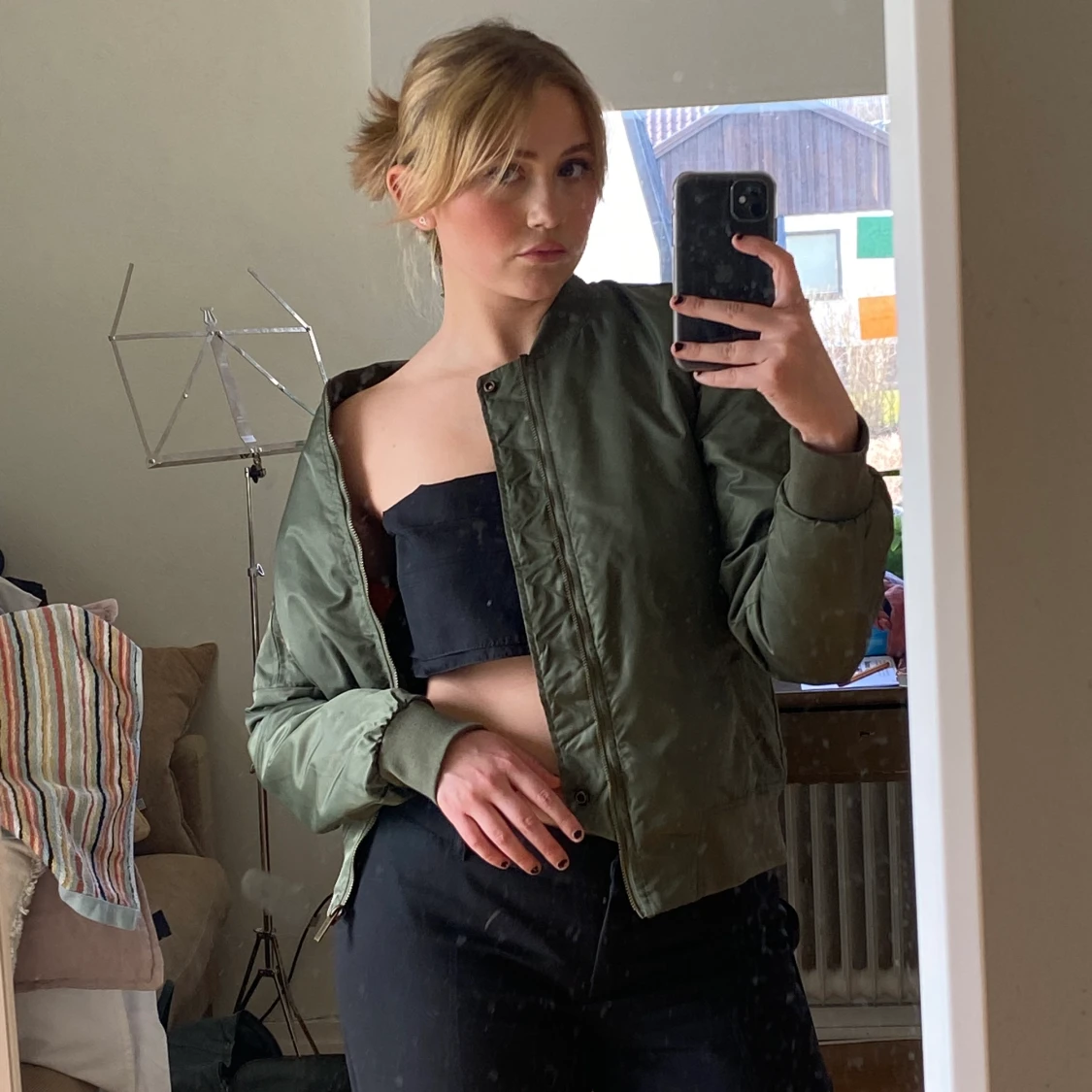 Grön bomberjacka - 90