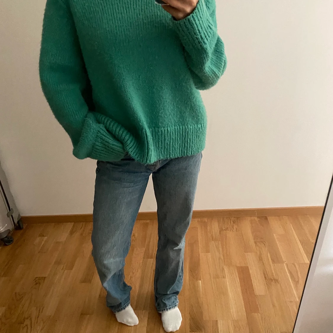 Grön stickad tröja - 91