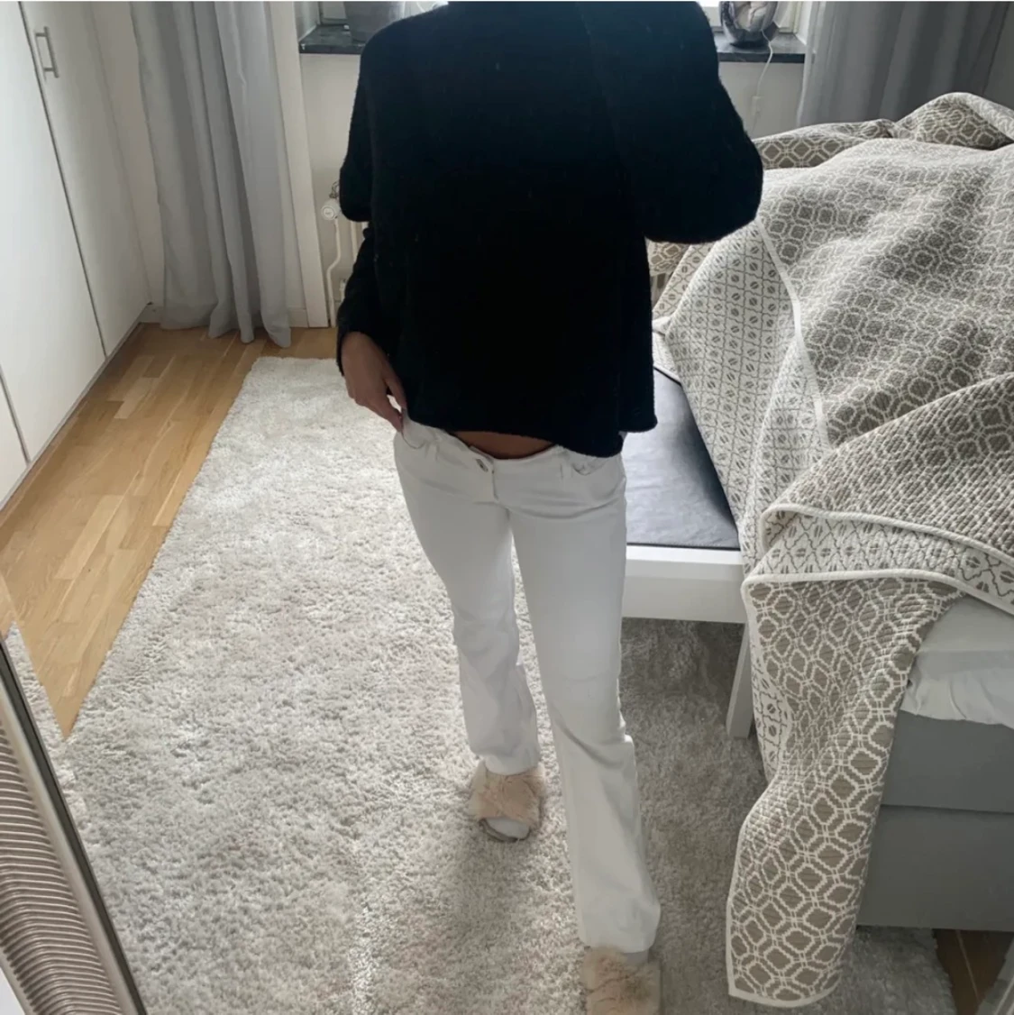 Lågmidjade vita jeans - 90