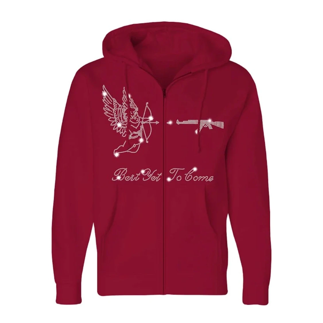 Best yet to come zip hoodie röd L