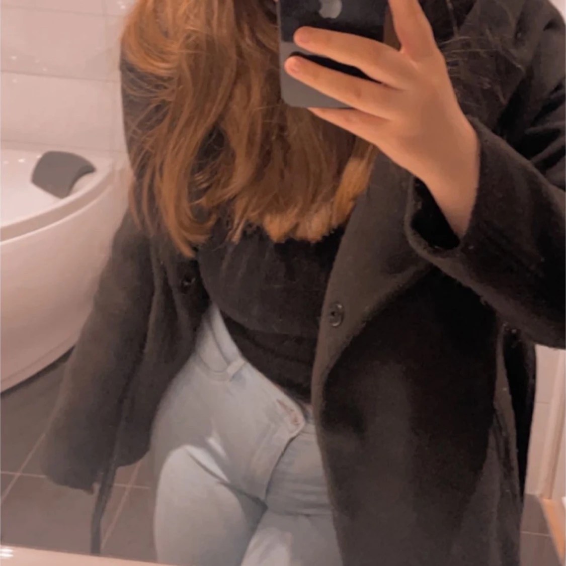 Svart Kappa/vinterkappa - 91