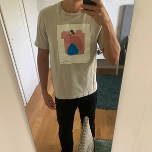 ZARA T-shirt  - Beige tröja från Zara med tryck i bra skick. Tröjan är i Size Medium och sitter därefter, kan såklart postas