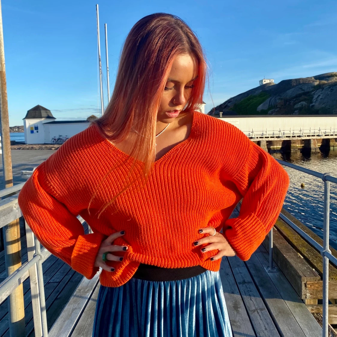 Blå sammet kjol  - 91