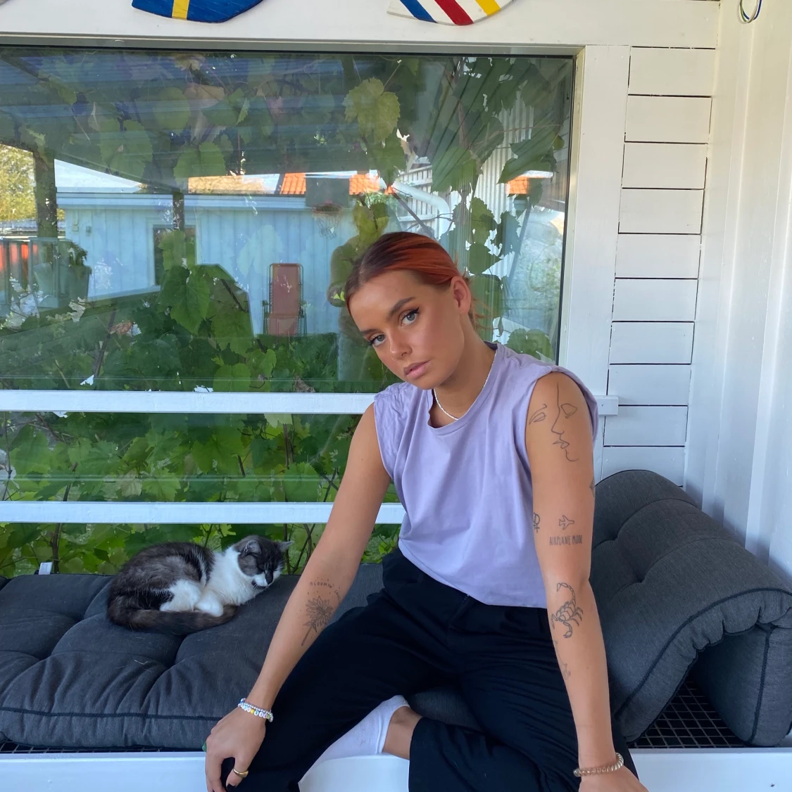 Lila linne/T-shirt  - 91