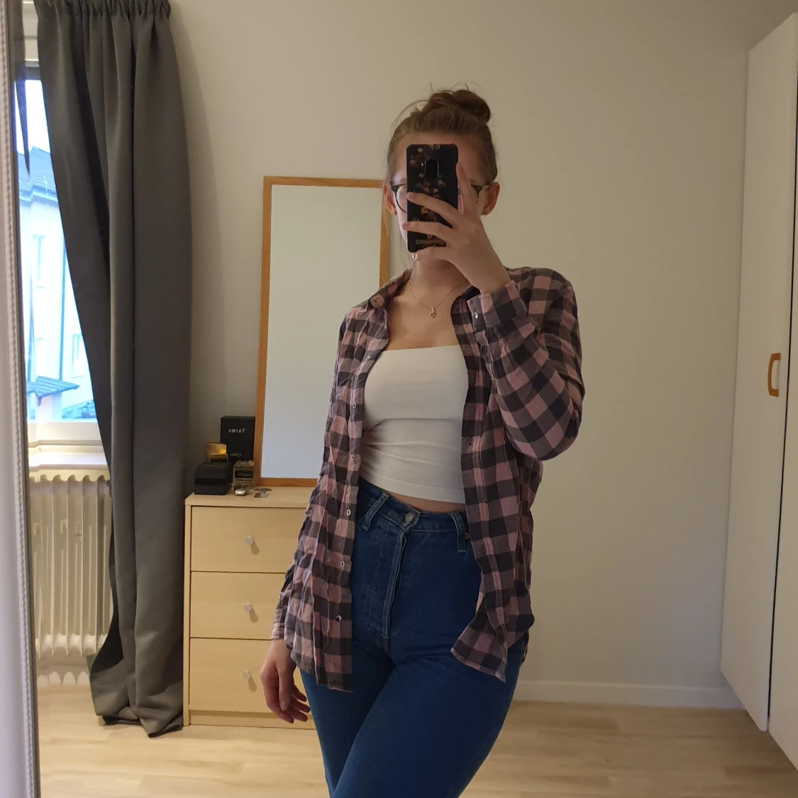 Rosa ruting flanell skjorta