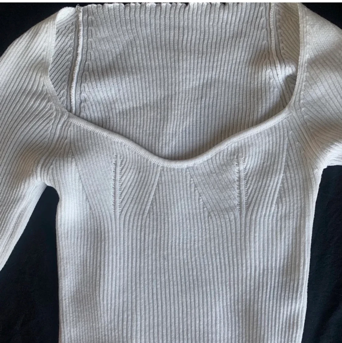 Vit ribbad tröja/topp - 91