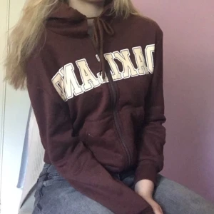 Snygg hoddie - En riktigt snygg och brun hoddie som det står Oakland på, den har inga synliga skador och är bara andvänd ett fåtal gånger och sedan blivit bortglömd i garderoben. Den är väldigt mjuk och skön samt inte för tjock. (KLICKA INTE PÅ KÖP NU)