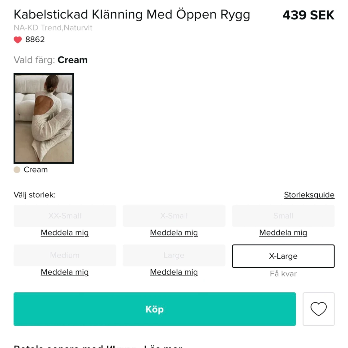 Kabelstickad Klänning Med Öppen Rygg  - 91