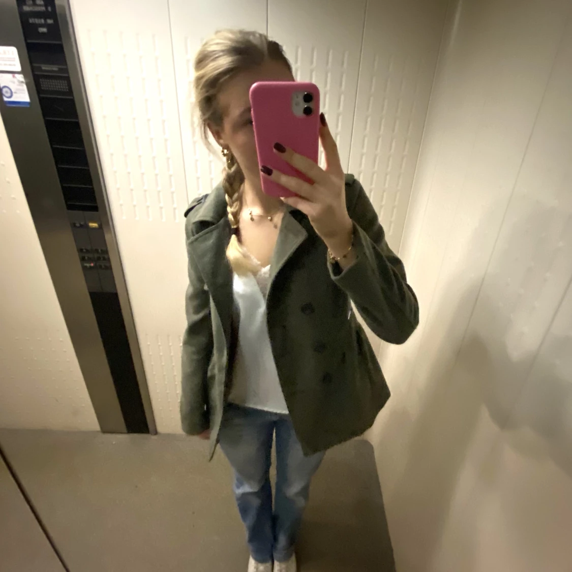 Mörkgrön kort kappa - 91