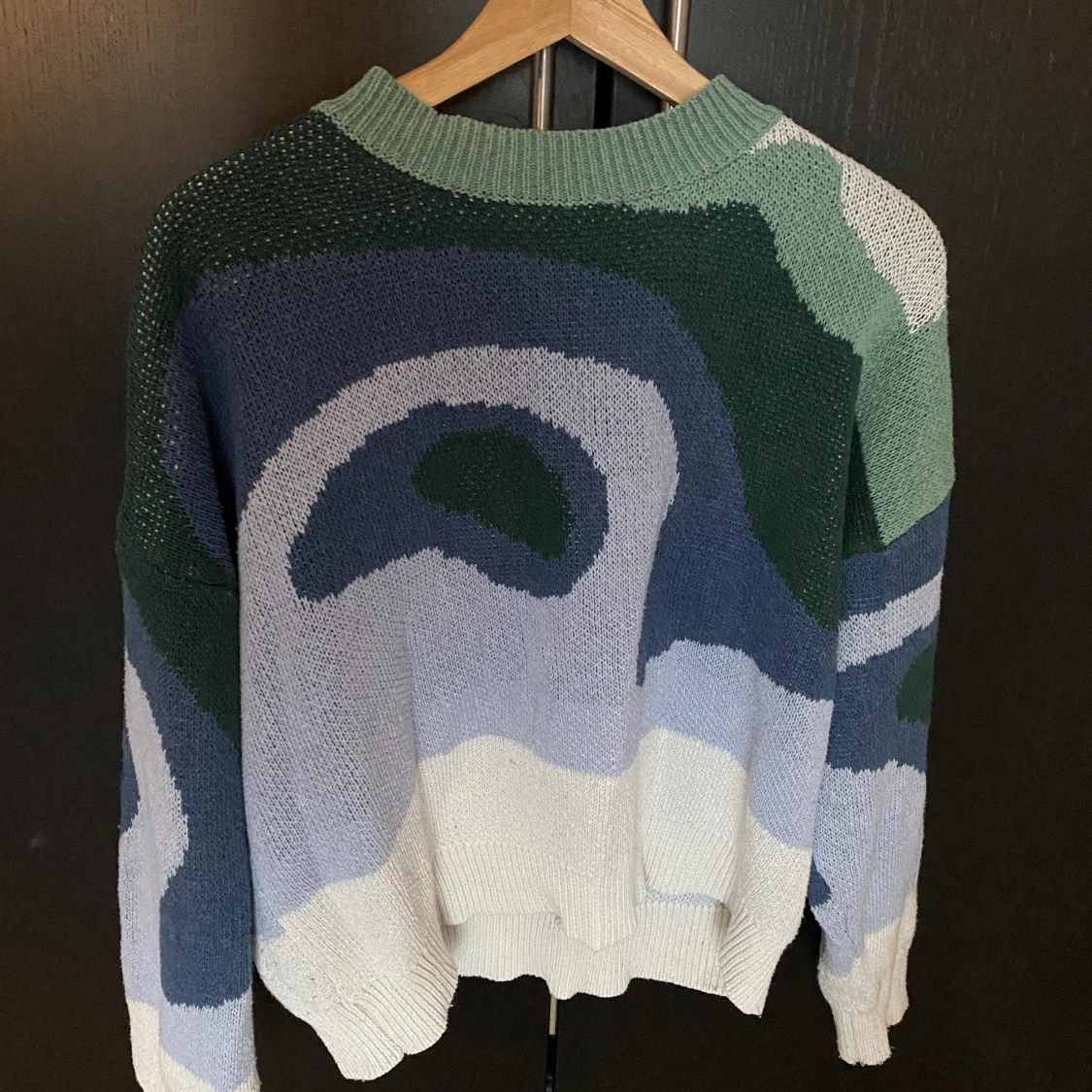 Blå-grön stickad tröja - 91