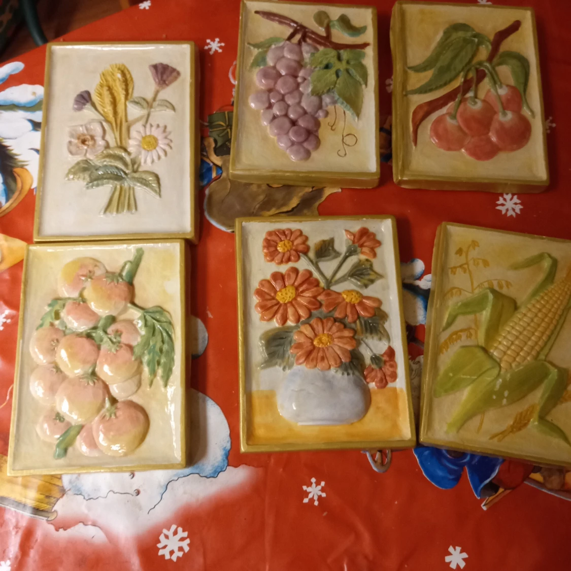 Gipstavlor 6 stycken med olika motiv  - 90