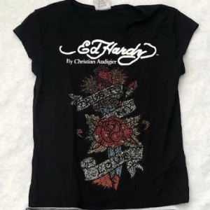 Ed Hardy t shirt - Säljer denna ed Hardy T-shirt några stenar har åkt av annars bra skick