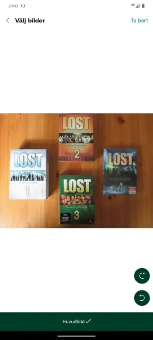 LOST säsong 1, 2, 3 och 4. DVD. Säsong 4 är helt oanvänd och inplastad. Svensk text. Se bilder.