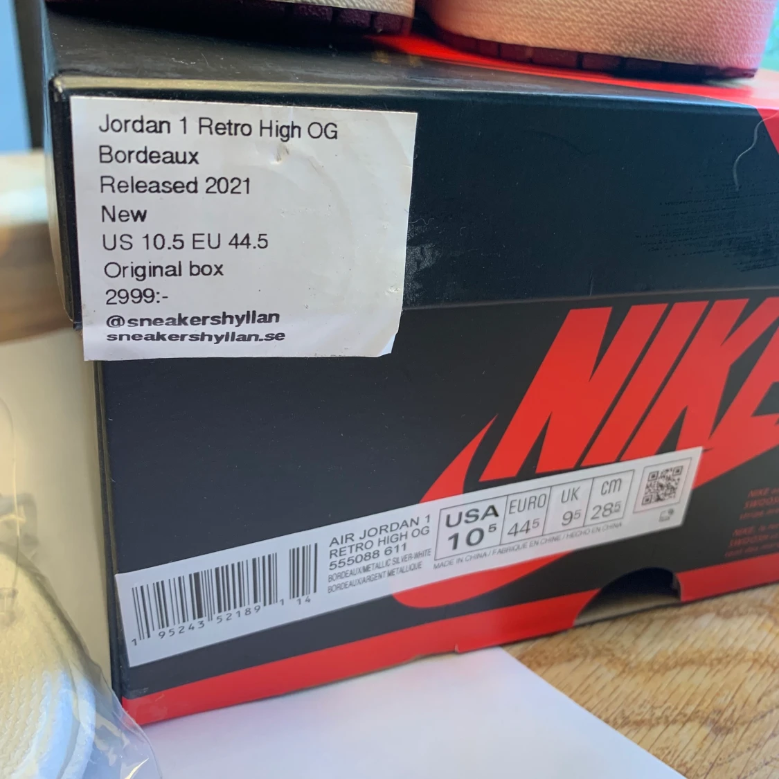 Jordan 1 retro high OG Bordeaux  - 90